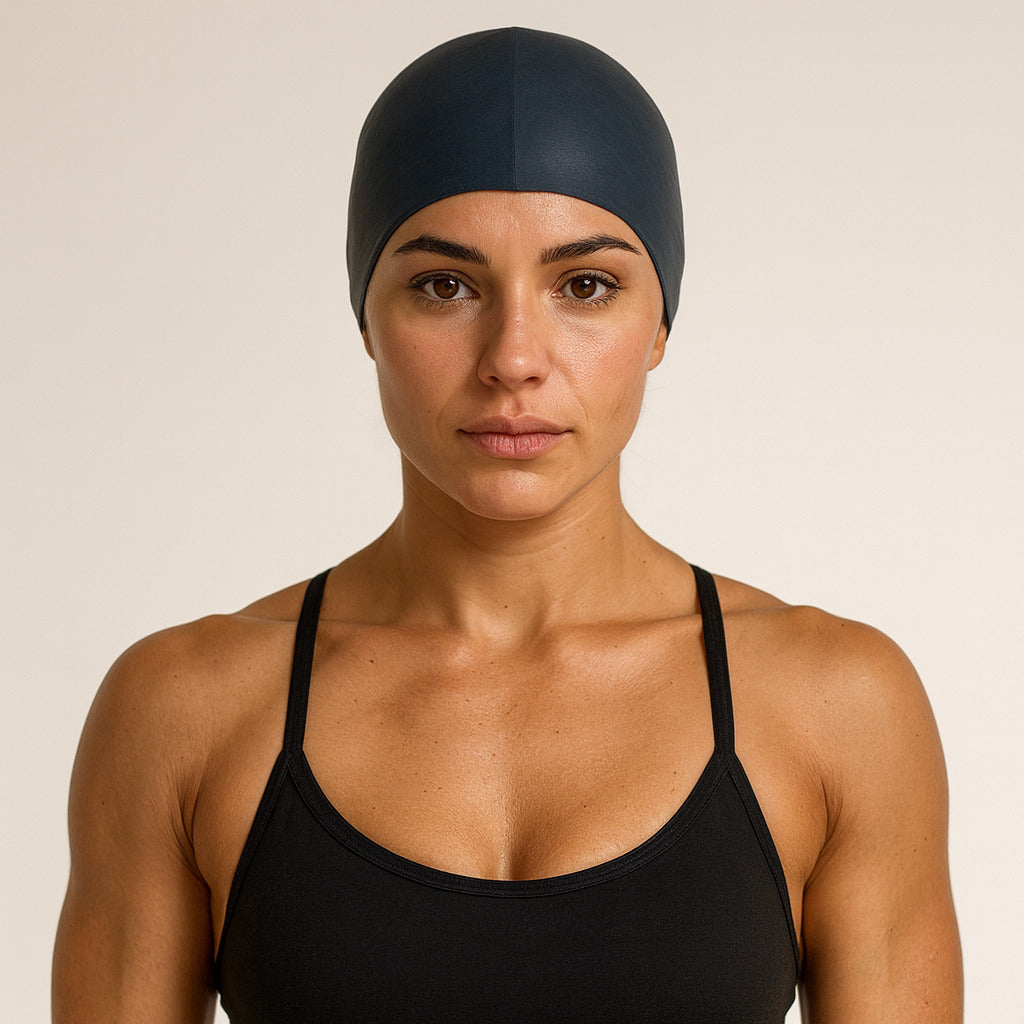 Cască de înot din silicon, copii 7+ ani / adulti, negru - Recycled