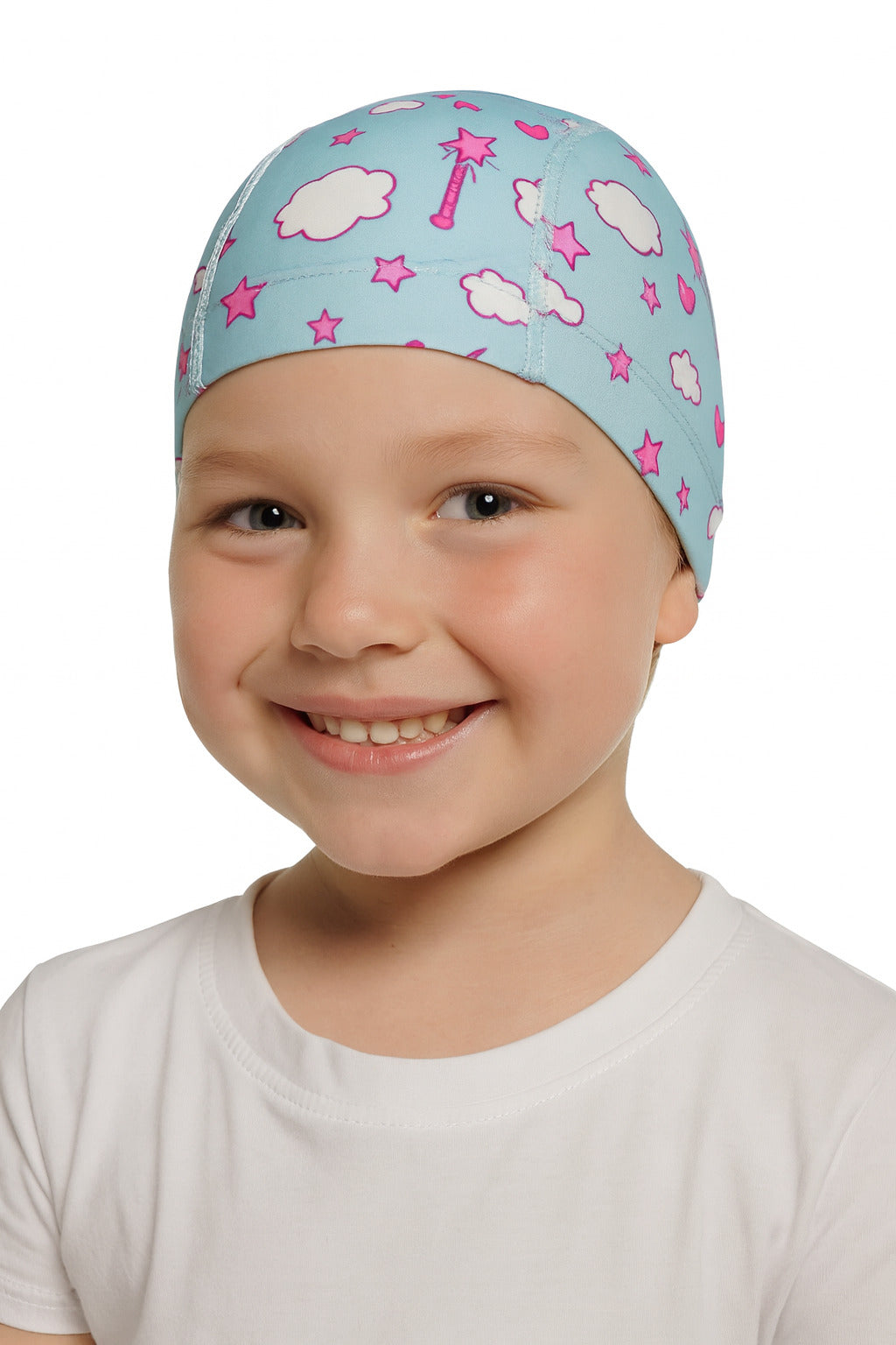 Cască de înot din material textil, copii 3-6 ani, albastru deschis - Fairy