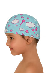 Cască de înot din material textil, copii 3-6 ani, albastru deschis - Fairy