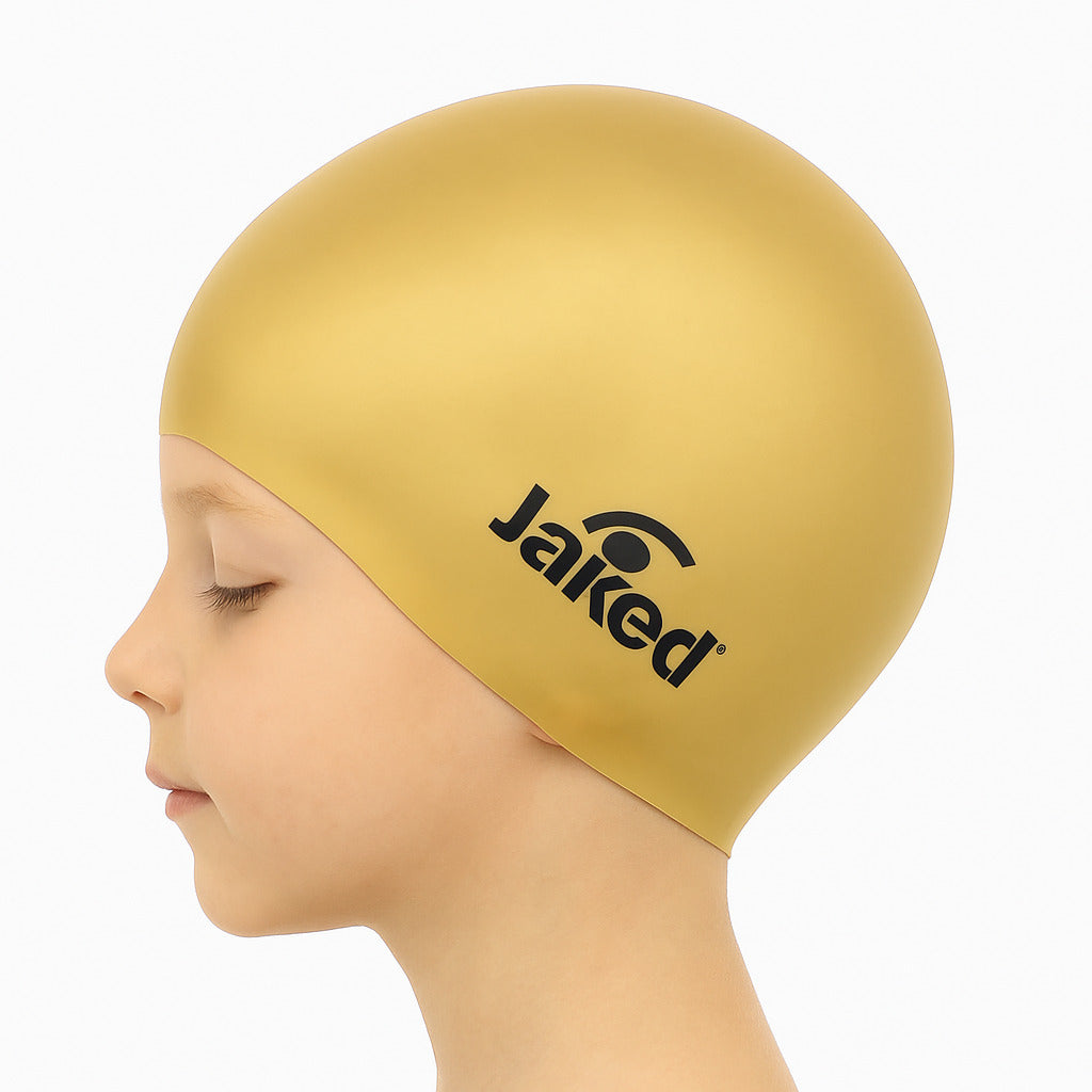 Cască de înot din silicon, copii 3-6 ani, auriu - Jaked Basic