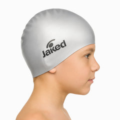 Cască de înot din silicon, copii 3-6 ani, gri - Jaked Basic