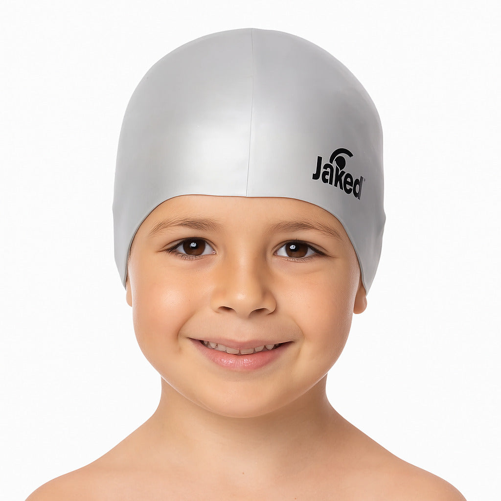 Cască de înot din silicon, copii 3-6 ani, gri - Jaked Basic