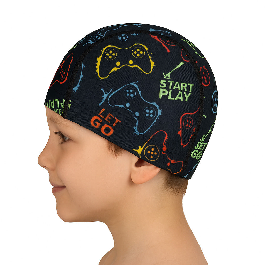 Cască de înot din material textil, copii 3-6 ani, negru - Play