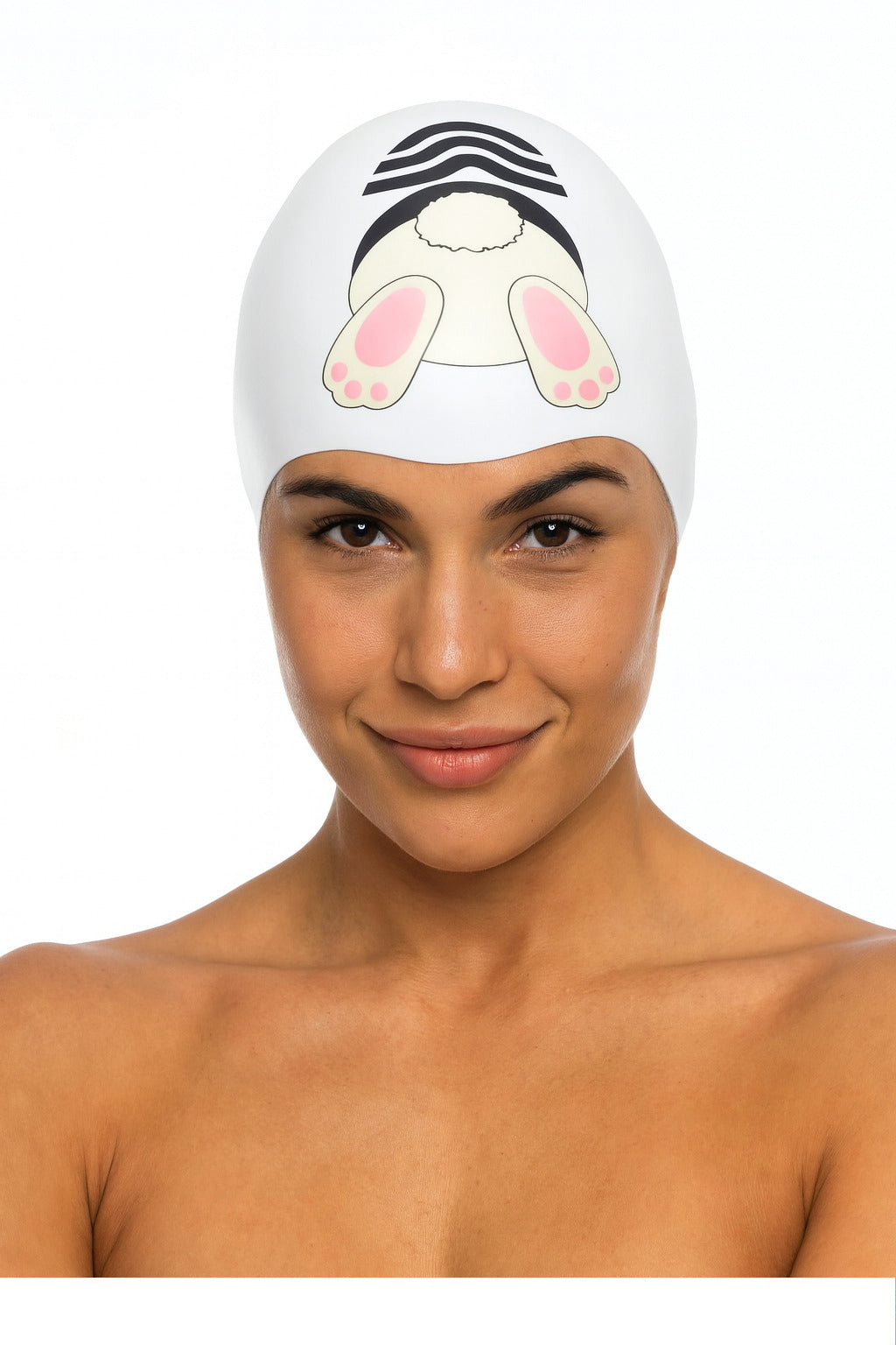 Cască de înot din silicon, copii 7+ ani / adulti, alb - Aquarapid Silbunny