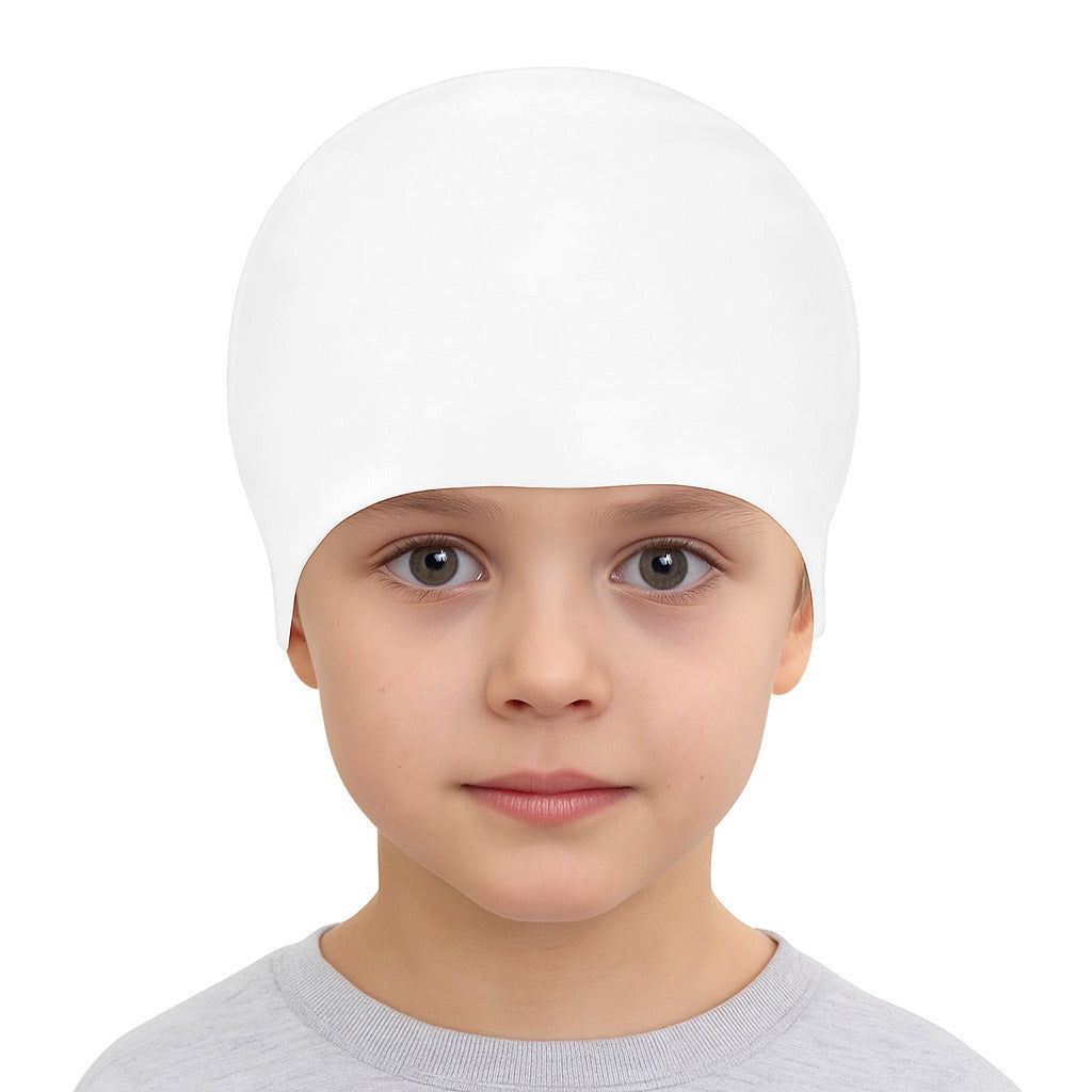 Cască de înot din silicon, copii 3-6 ani, alb