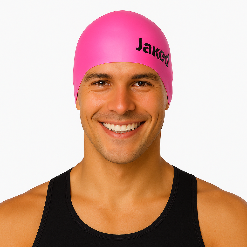 Cască de înot din silicon, copii 7+ ani / adulti, roz - Jaked Bowl