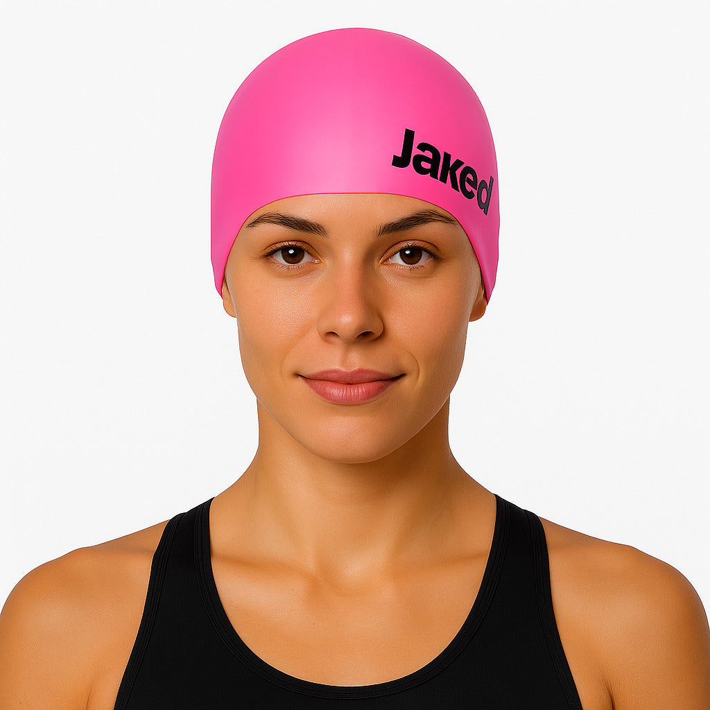 Cască de înot din silicon, copii 7+ ani / adulti, roz - Jaked Bowl