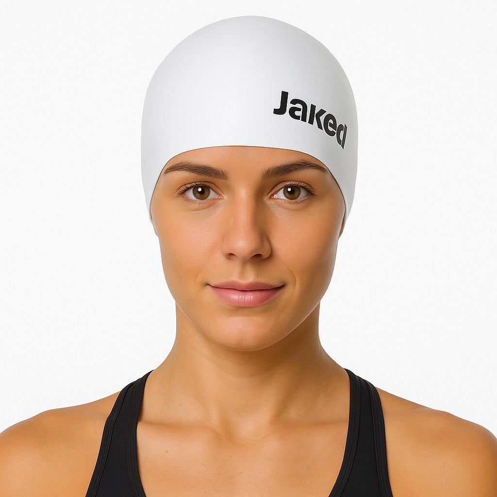 Cască de înot din silicon, copii 7+ ani / adulti, alb - Jaked Bowl
