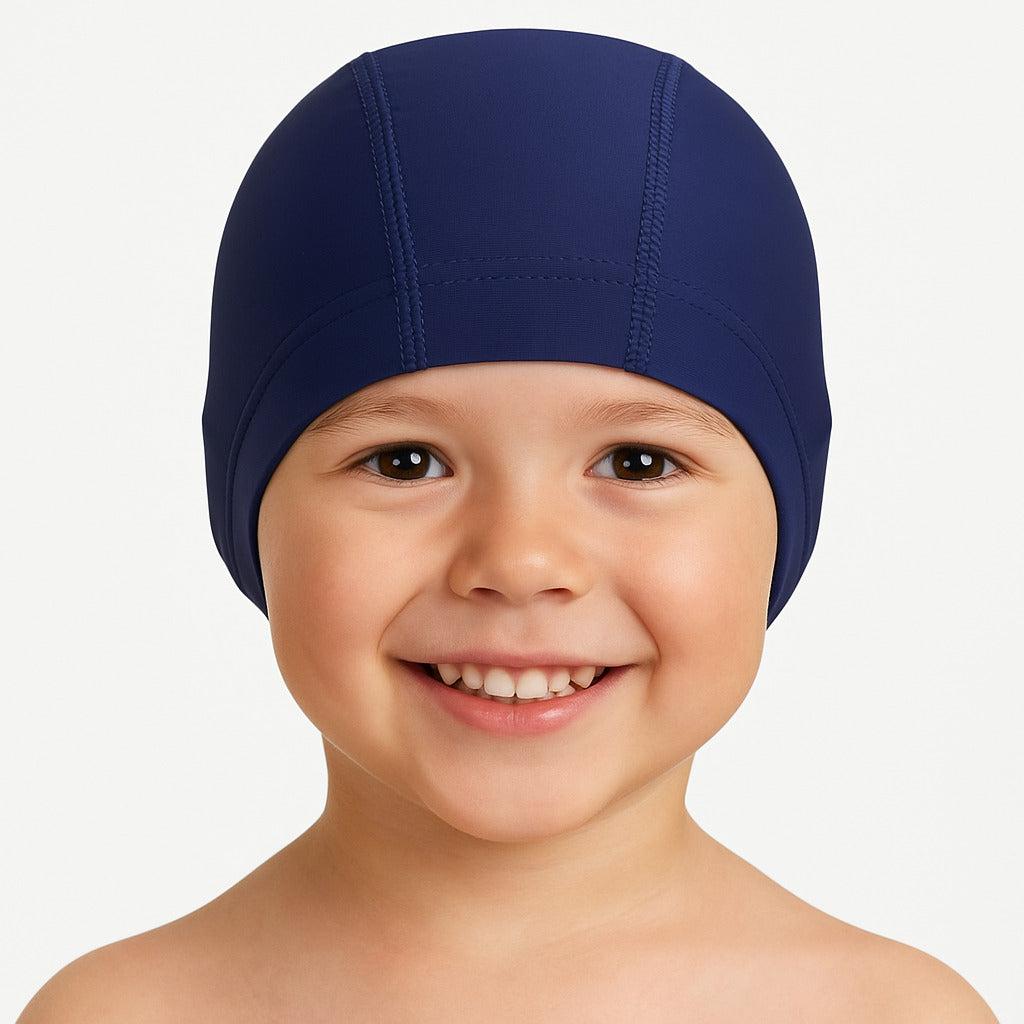 Cască de înot din material textil, copii 3-6 ani, bleumarin