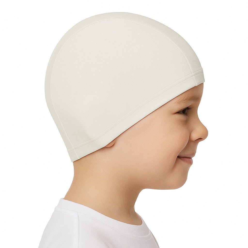 Cască de înot din material textil, copii 3-6 ani, alb