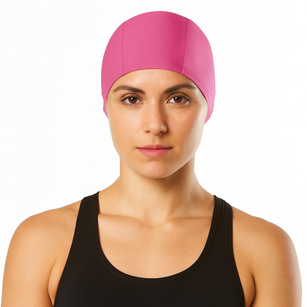 Cască de înot din material textil, copii 7+ ani / adulti, roz