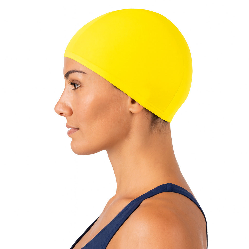 Cască de înot din material textil, copii 7+ ani / adulti, galben