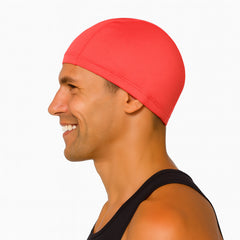 Cască de înot din material textil, copii 7+ ani / adulti, rosu