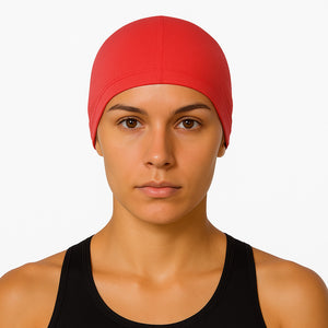 Cască de înot din material textil, copii 7+ ani / adulti, rosu