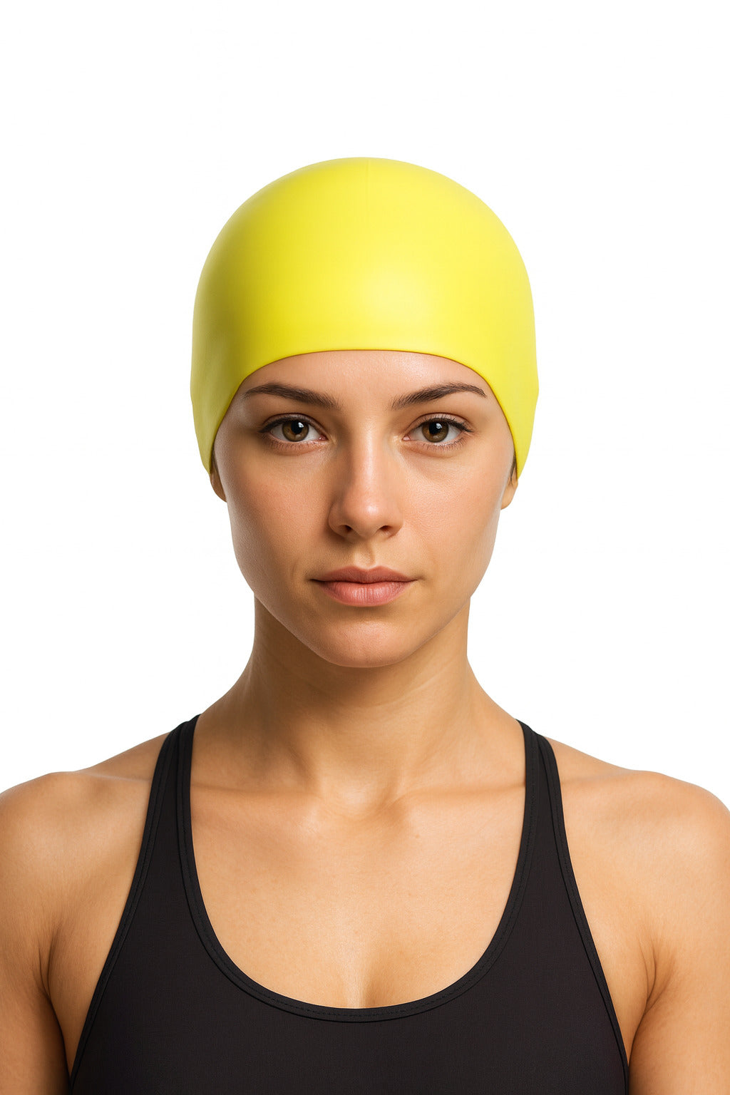 Cască de înot din silicon, copii 7+ ani / adulti, galben fluo - Classic