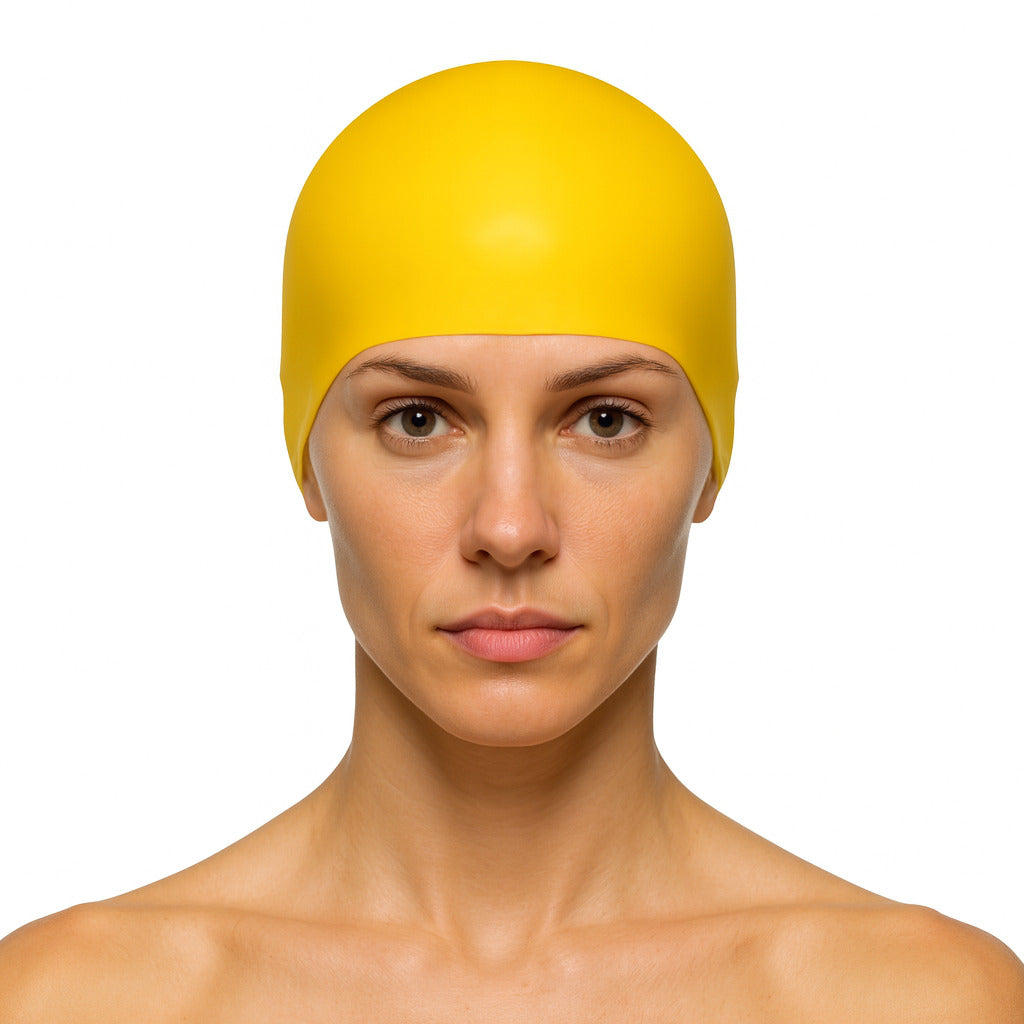 Cască de înot din silicon, copii 7+ ani / adulti, galben