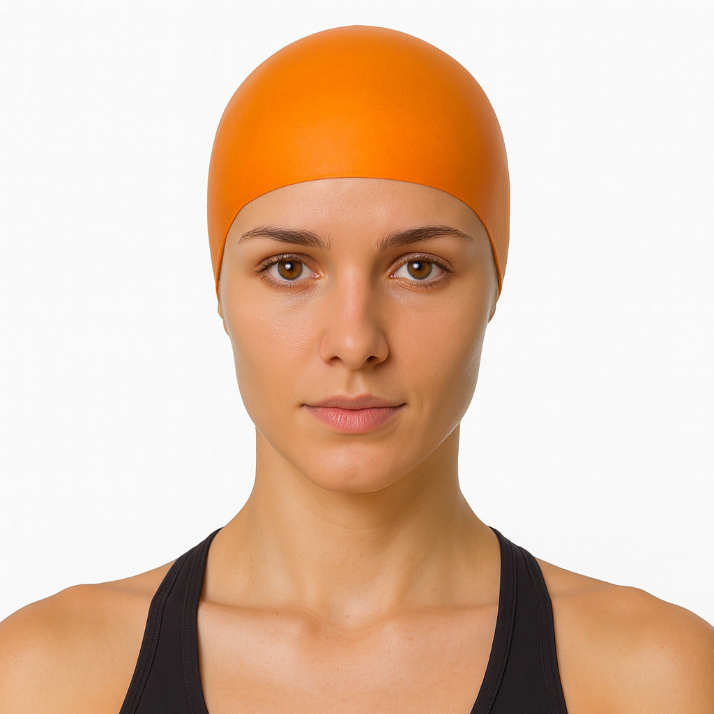 Cască de înot din latex 30gr, copii 7+ ani / adulti, portocaliu