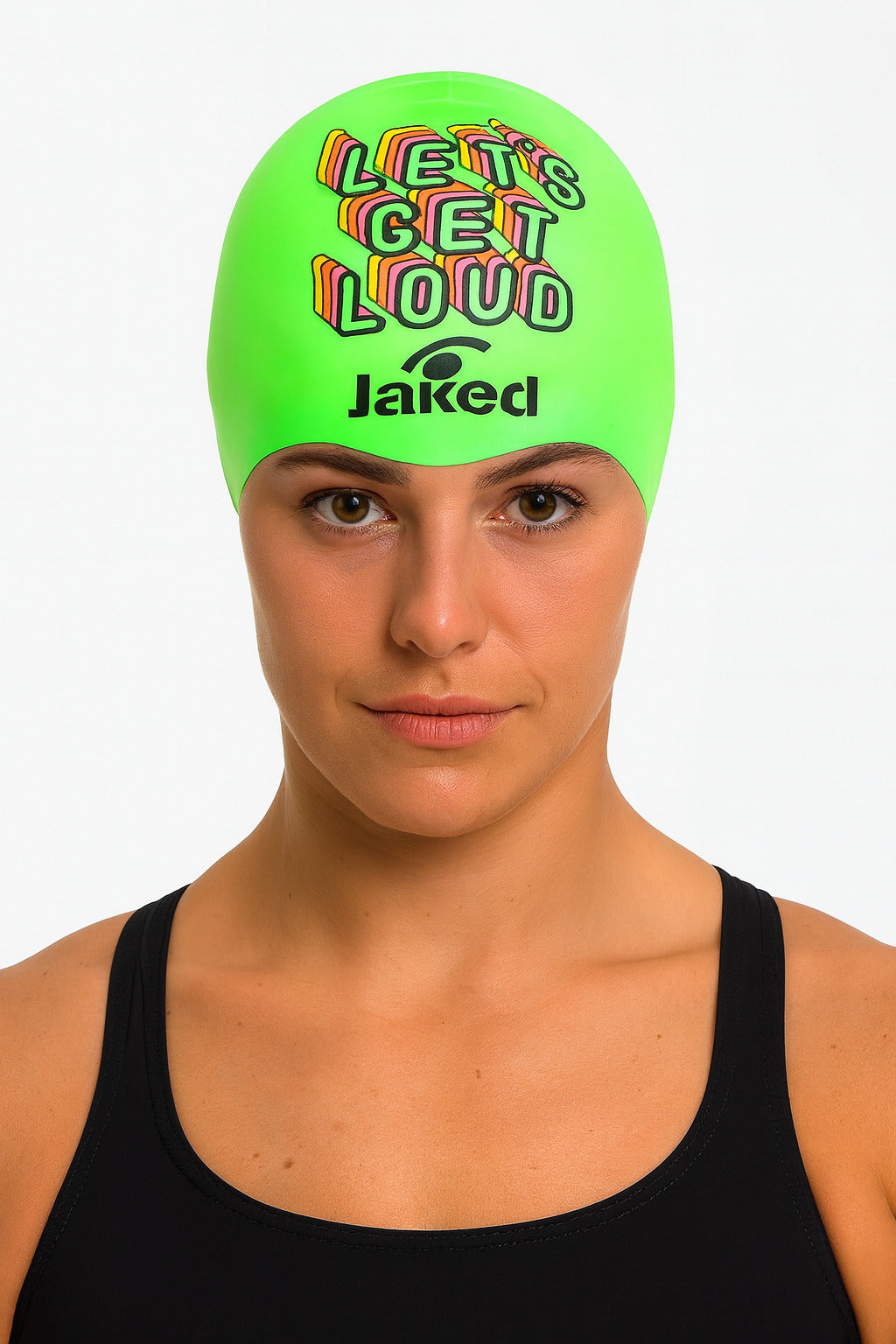 Cască de înot din silicon, copii 7+ ani / adulti, verde deschis - Jaked Loud