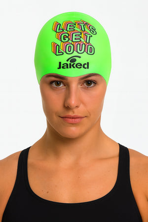 Cască de înot din silicon, copii 7+ ani / adulti, verde deschis - Jaked Loud