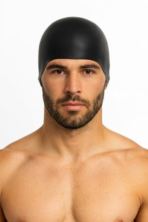 Cască de înot din silicon, copii 7+ ani / adulti, negru