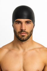 Cască de înot din silicon, copii 7+ ani / adulti, negru