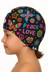 Cască de înot din material textil, copii 3-6 ani, negru - Round Confort Paz