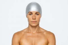 Cască de înot din silicon, copii 7+ ani / adulti, argintiu - Suede Surface