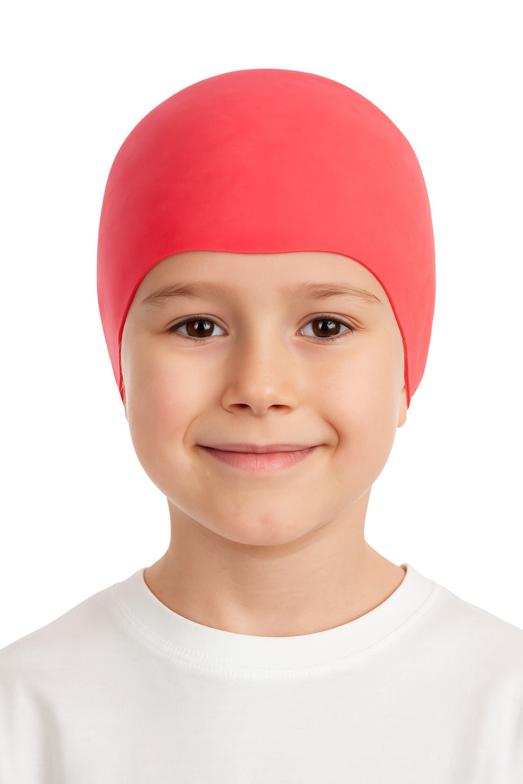 Cască de înot din silicon, copii 3-6 ani, rosu