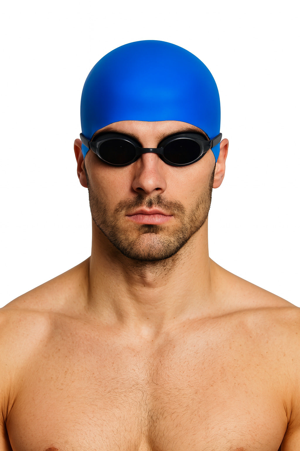 Cască de înot din silicon, copii 7+ ani / adulti, albastru