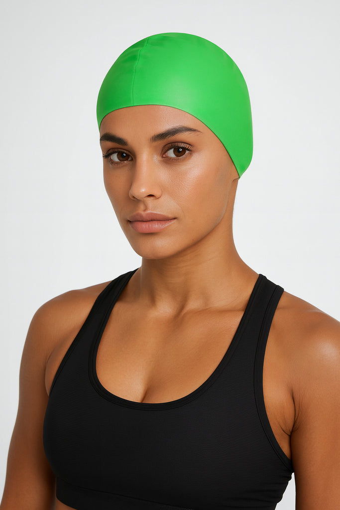 Cască de înot din silicon, adulti, verde - Ultralight