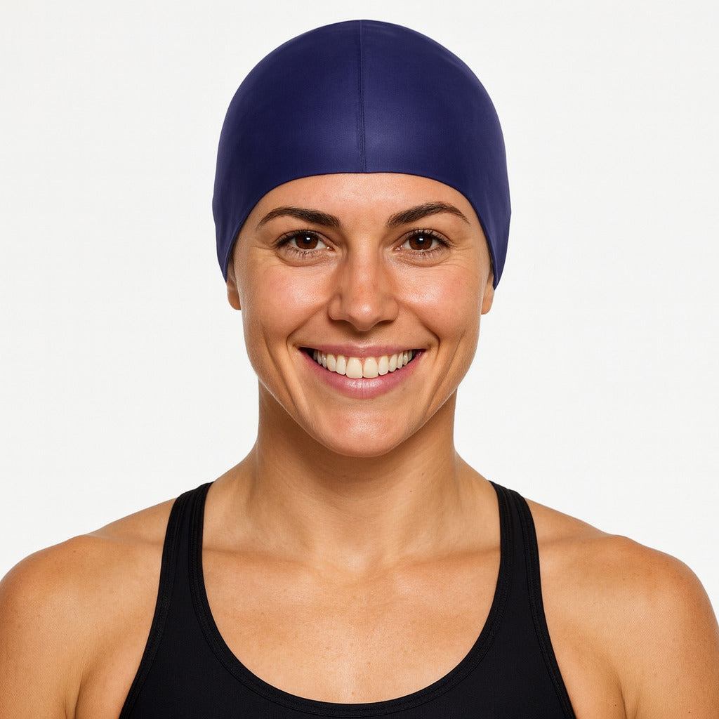 Cască de înot din silicon, adulti, bleumarin - Ultralight