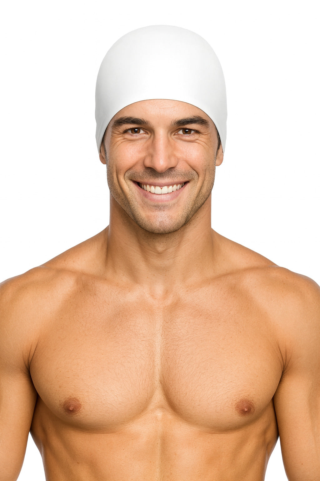 Cască de înot din silicon, copii 7+ ani / adulti, alb - Ultralight