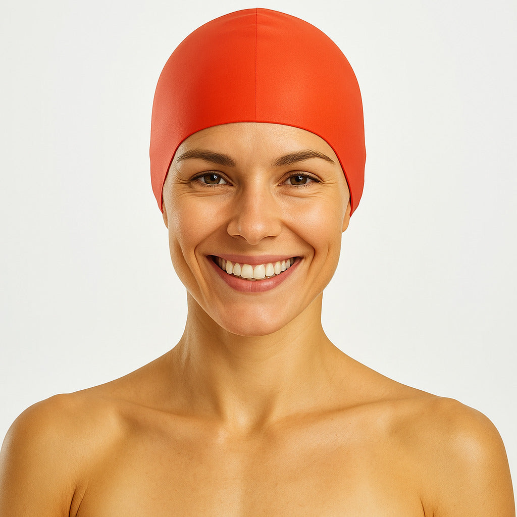 Cască de înot din silicon, copii 7+ ani / adulti, rosu - Ultralight