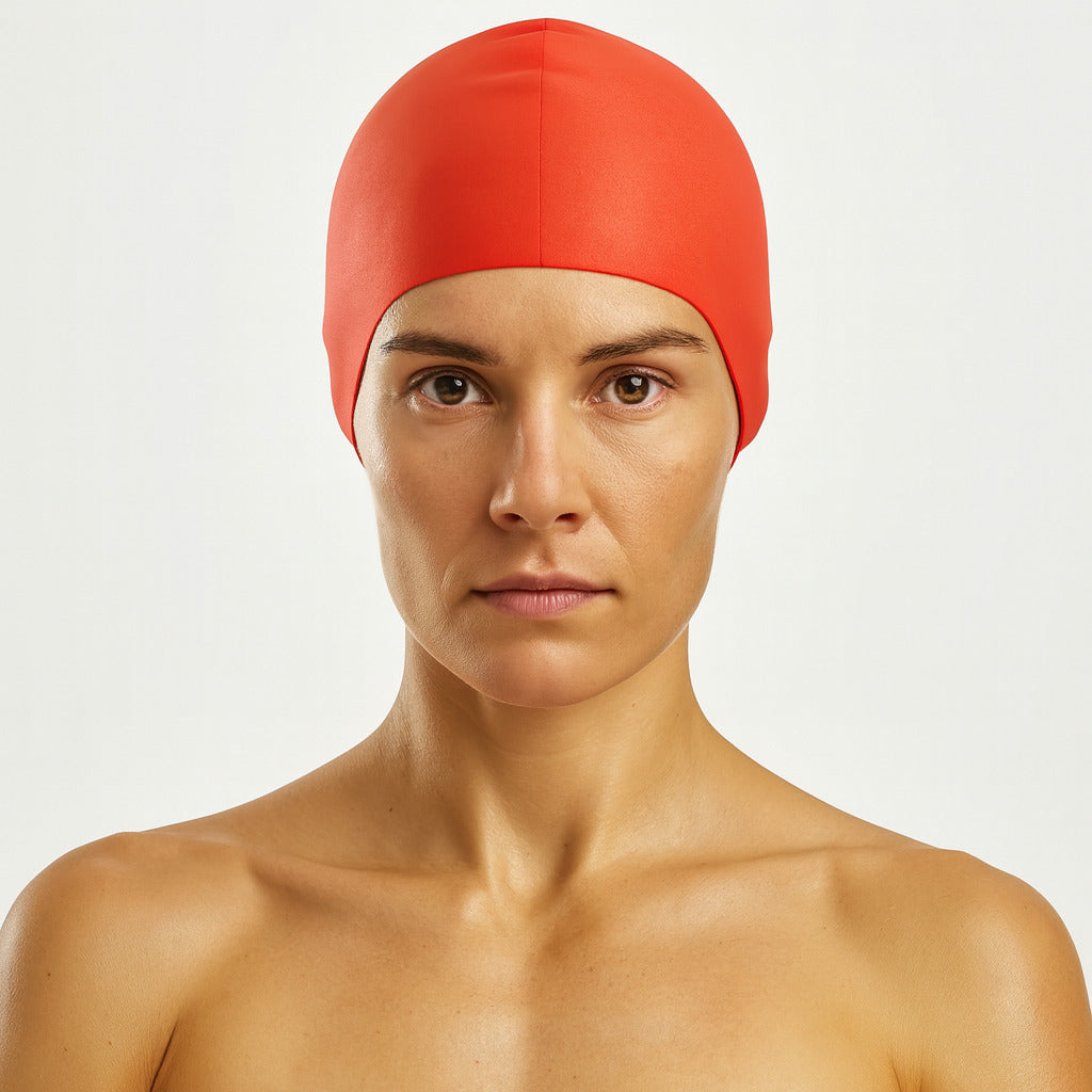 Cască de înot din silicon, copii 7+ ani / adulti, rosu - Ultralight