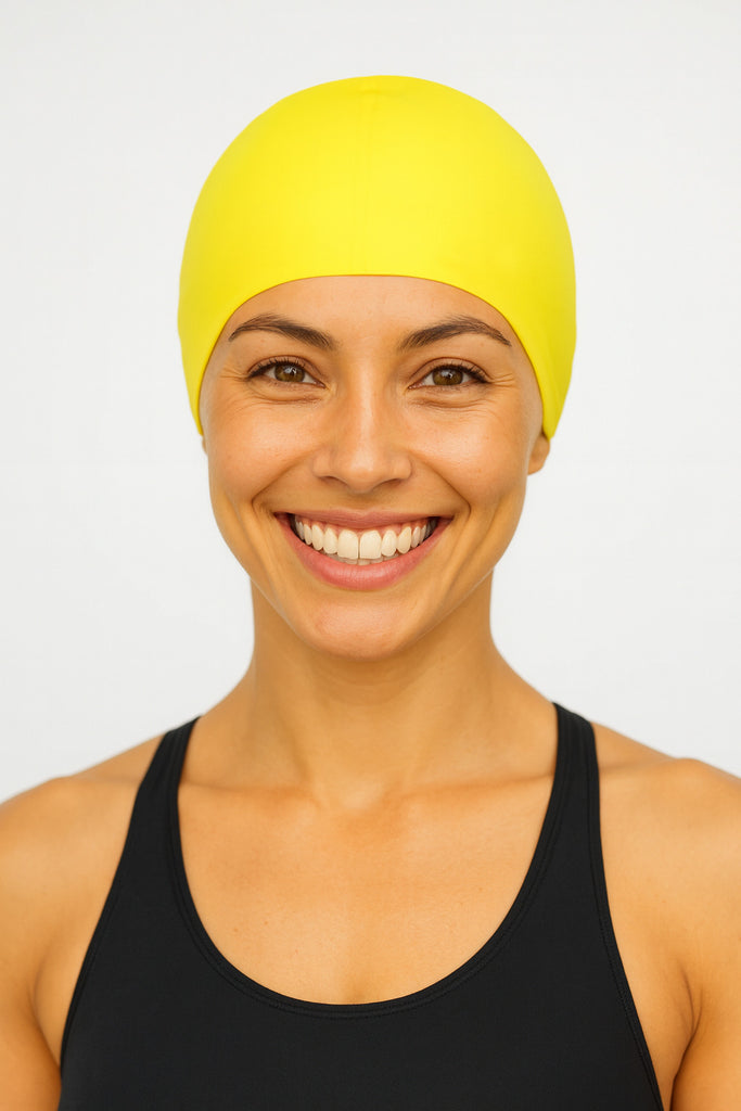 Cască de înot din silicon, adulti, galben - Ultralight