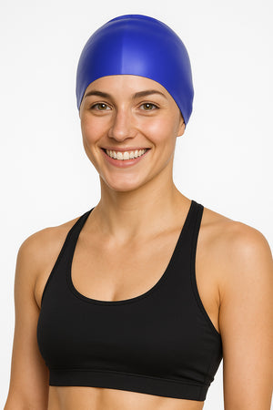 Cască de înot din silicon, copii 7+ ani / adulti, albastru royal - Wrinkle Free