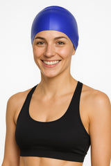 Cască de înot din silicon, copii 7+ ani / adulti, albastru royal - Wrinkle Free