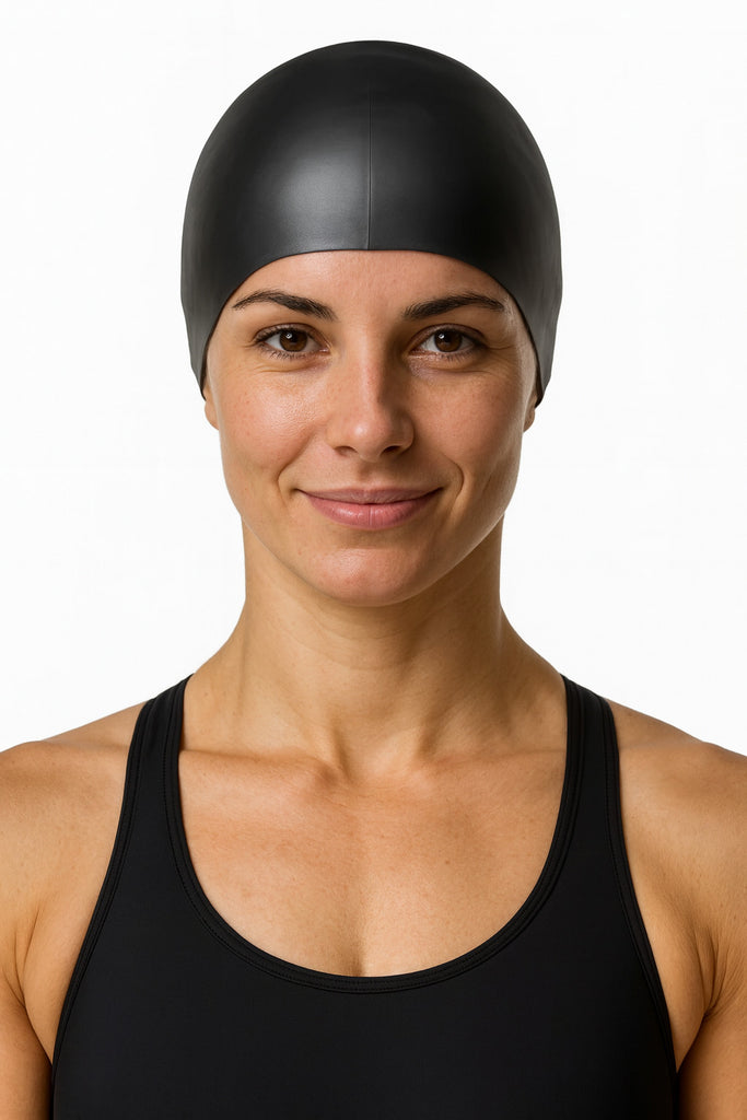 Cască de înot din silicon, adulti, negru - Wrinkle Free